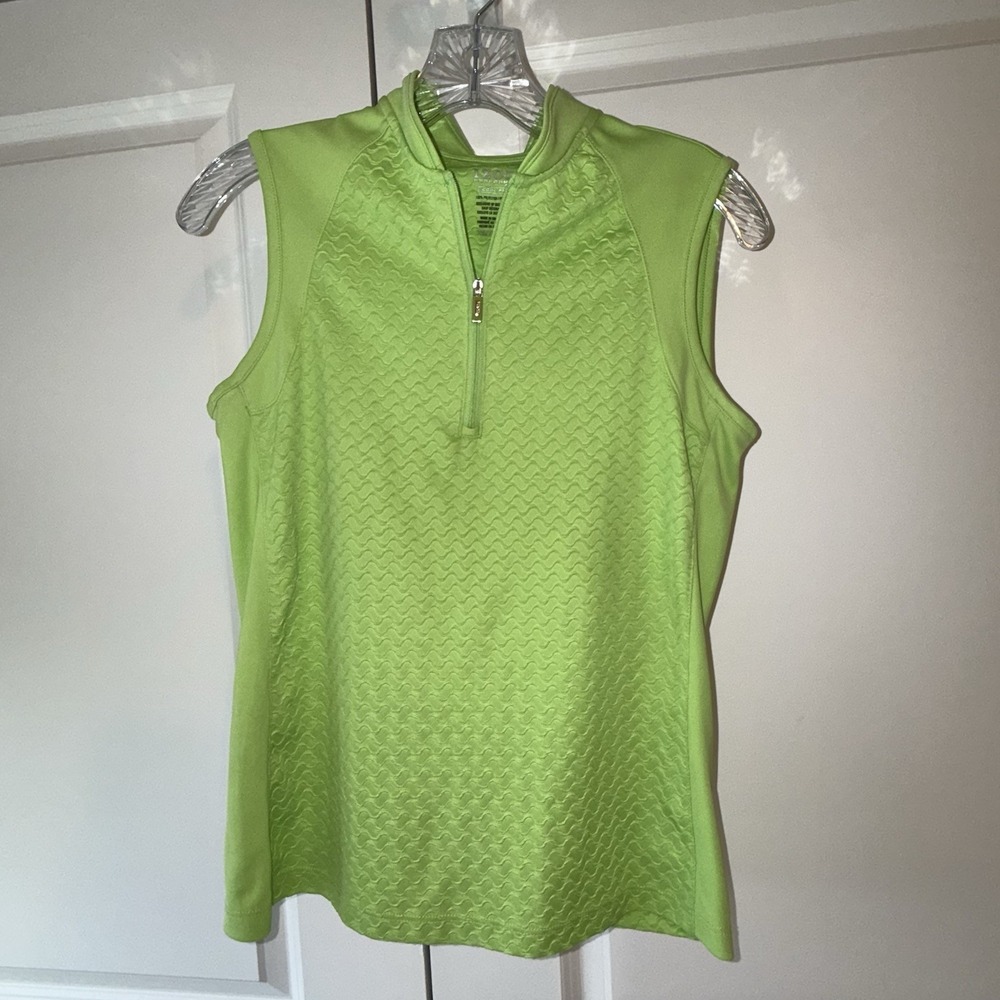 IZOD PerformX Cool FX Tank Top Womens XS Green Sleeveless 1/4 Zip Golf